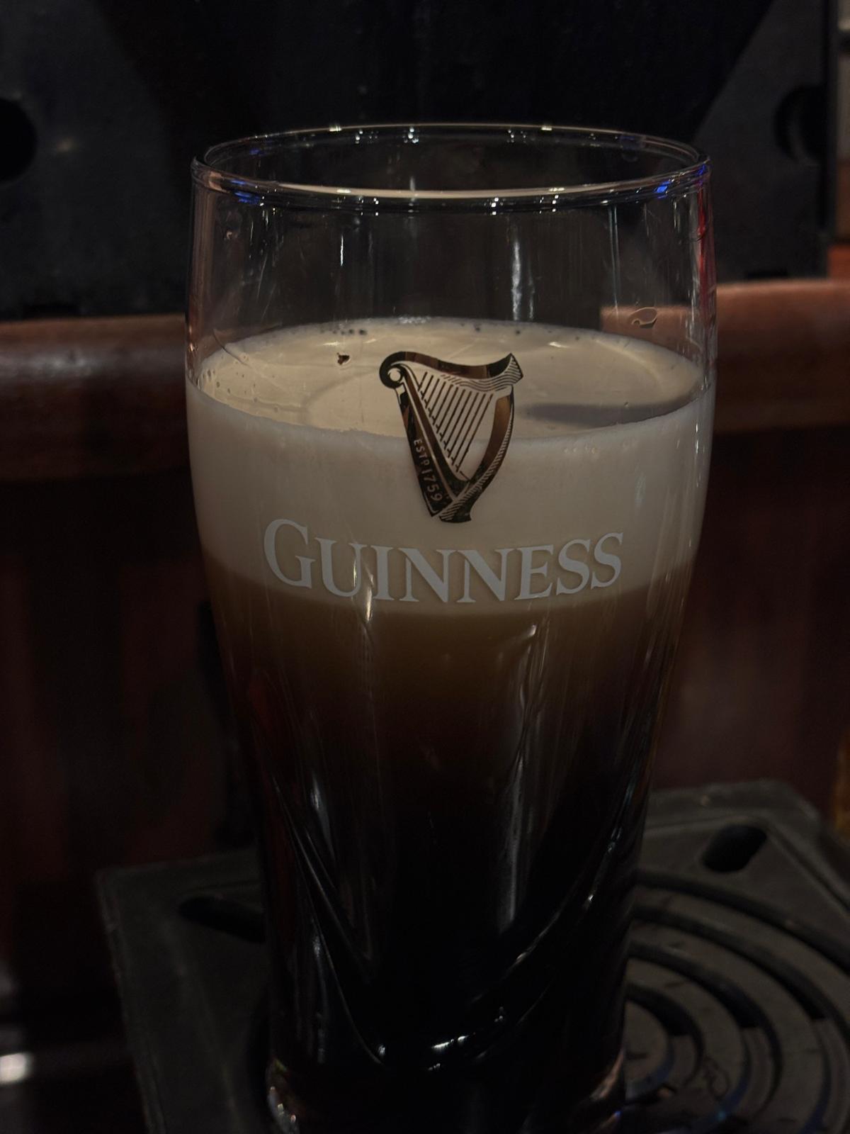 Perfectly poured Guinness